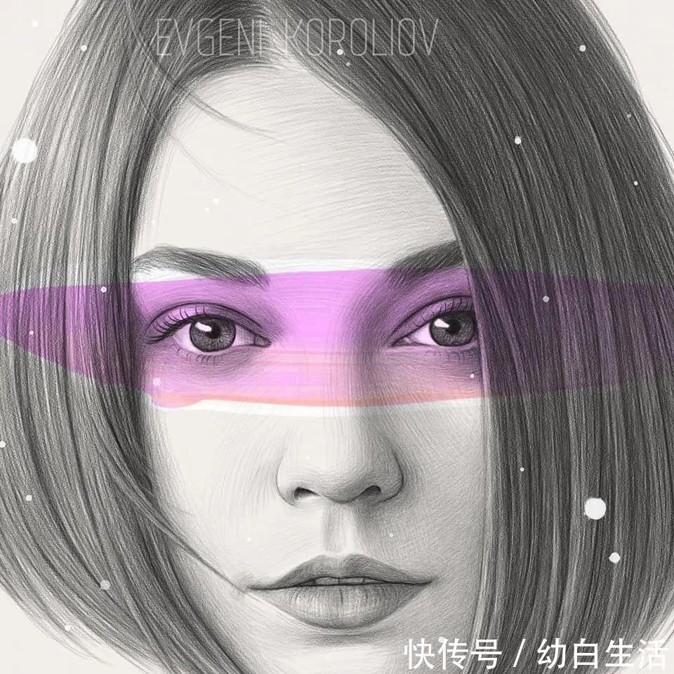 手绘$总被怼素描画得像头盔,瞧她用自动铅笔画,笔笔都是功力,厉害了!