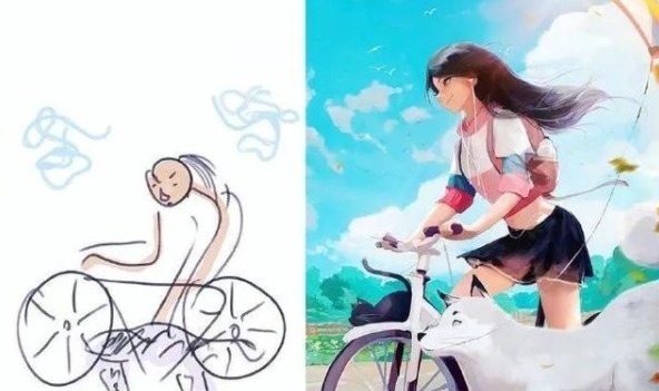涂鸦|画师儿子太强悍,把妈妈的涂鸦改成插图,这就是画渣和大佬的区别