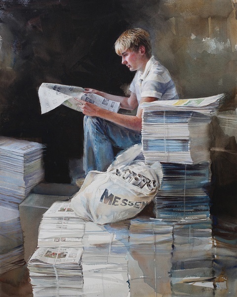 画标$美国水彩人物画家玛丽怀特:一张A4大小的水彩画标上万美元