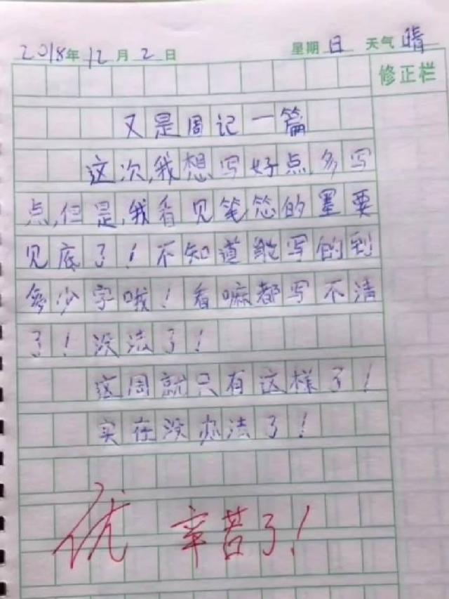 小学生作文《考试》走红，老师笑出眼泪，网友原来二胎有内幕