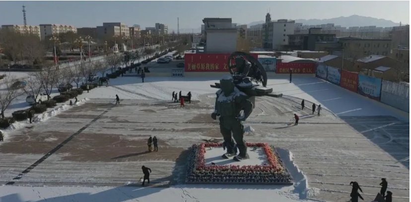 阿右旗：瑞雪临小镇雪景分外美