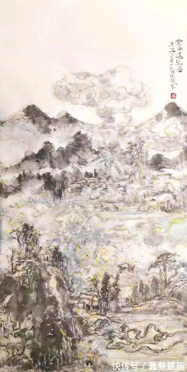 画家$「画作欣赏」一帘烟柳一路风景，画家余国城作品欣赏