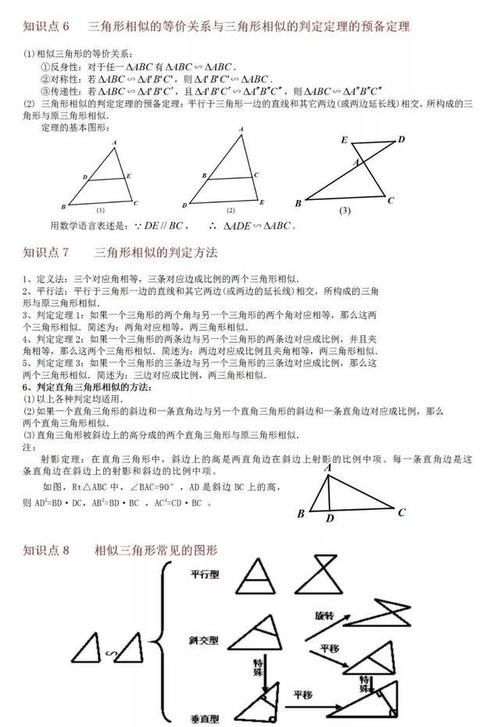 初中数学 相似三角形中13个知识点 6大常考经典例题解析 收藏胜过 理工大学 母校 工交 武汉