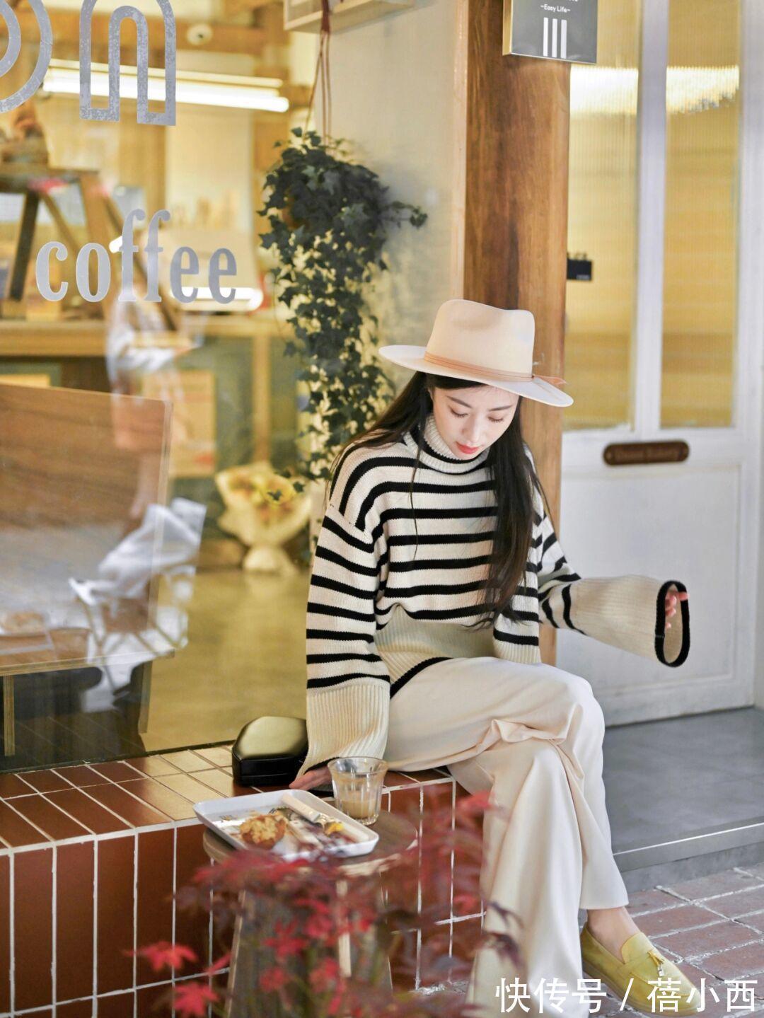 直筒裤 奔三奔四的女人,毛衣“穿松不穿紧”,不仅显身段还很优雅气质