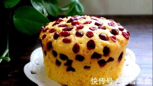 蔓越莓干|做个南瓜发糕当早餐,不用水不用油,松软还不粘牙