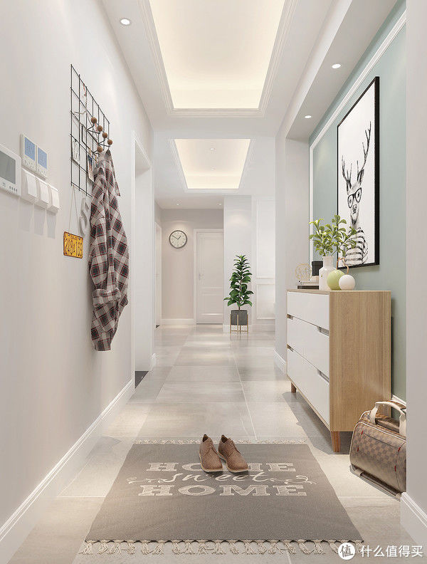 主卧室|187平米的北欧风，简单的线条造型、纯色的墙面、原木韵味有品位