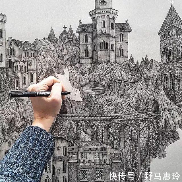 景观#一幅画用掉上百支笔,看到最后成果这么震撼,也就不觉得心疼了