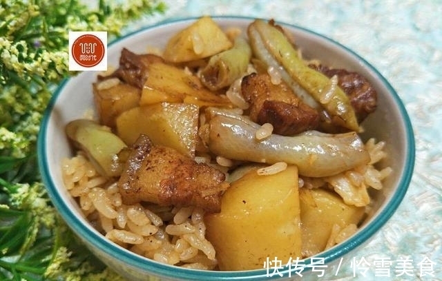 五花肉|真正的豆角土豆焖饭，全程只需要一个电饭煲，一碗不够想来第二碗