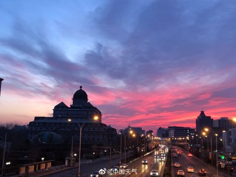 中年|超惊艳北京橙红朝霞 你看到了吗