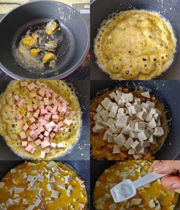 咸蛋黄豆腐煲,汤汁金黄浓郁,豆腐嫩滑,看着都流口水