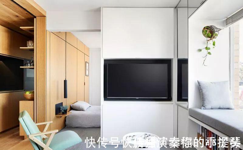 柜门|35㎡迷你小宅,定制柜解决全屋收纳,还有隐形餐桌!