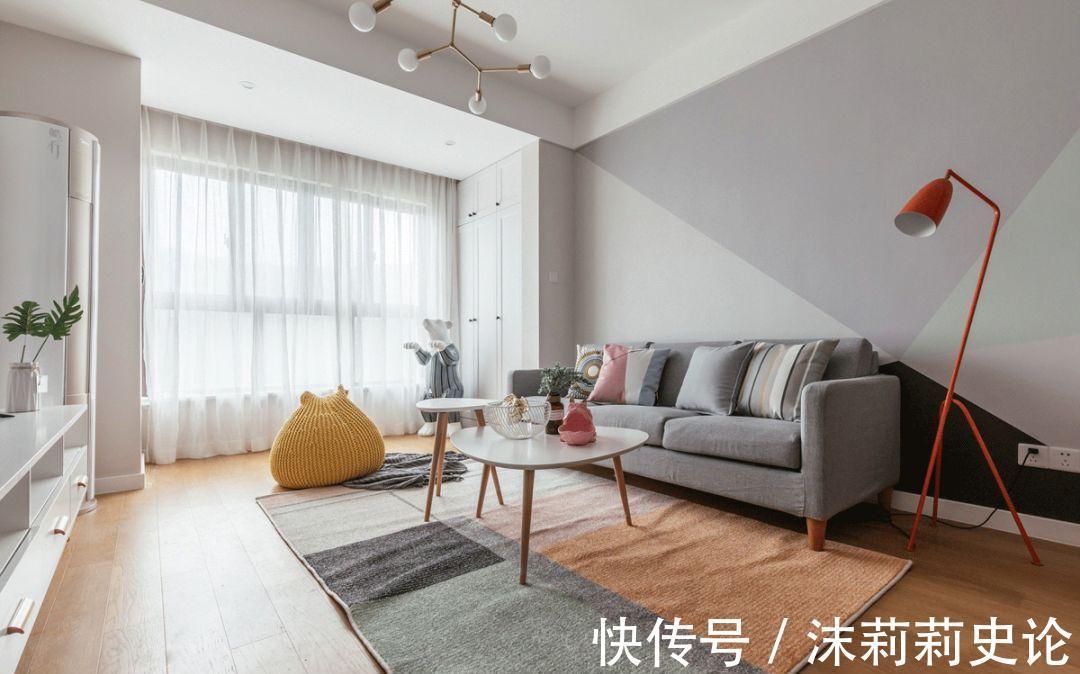 中性色|原来墙面现在流行几何拼色装，层次感明显，也增添了趣味性！