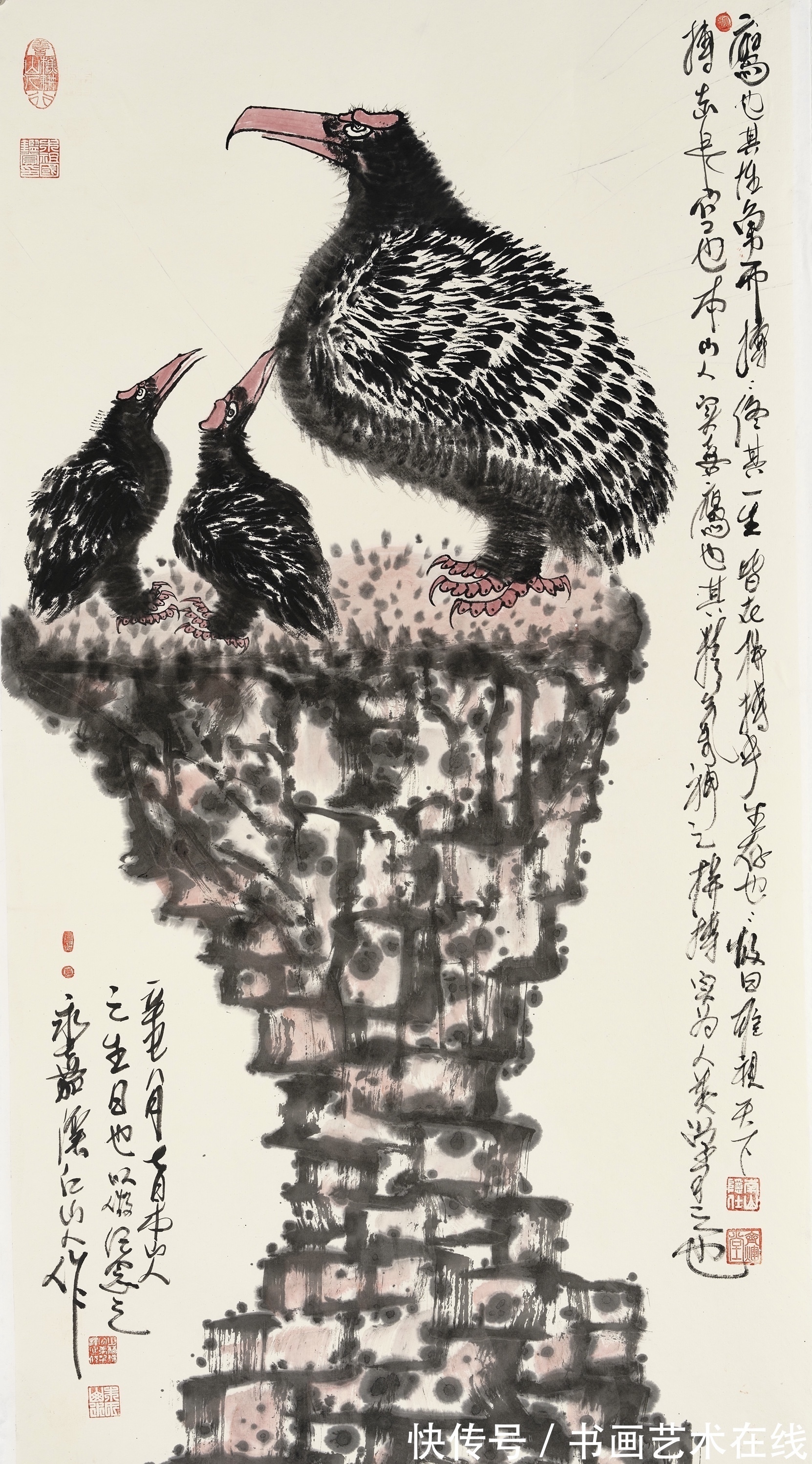 指墨画$艺高天下，独具风格——国画家、画鹰大家、指墨画艺术大师朱祖国