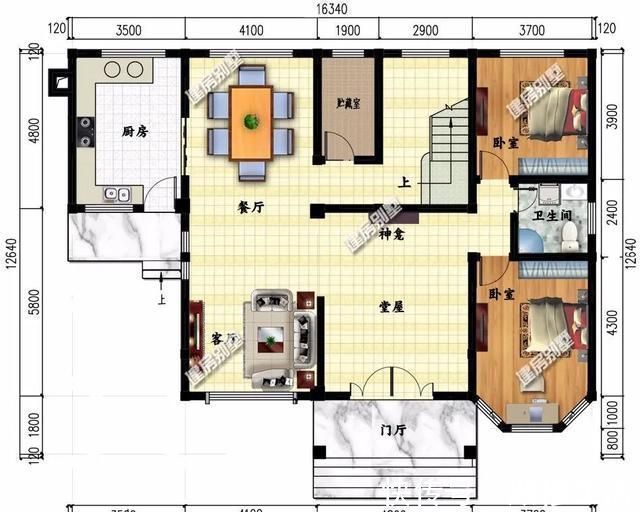 别墅|两层带堂屋的农村别墅，四开间设计，这样建房好看又接地气