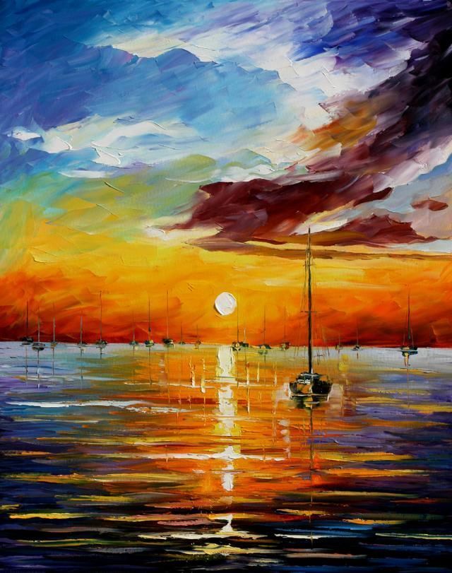 leonidafremov&现代印象以色列画家leonid afremov调色刀创作的缤纷炫丽油画