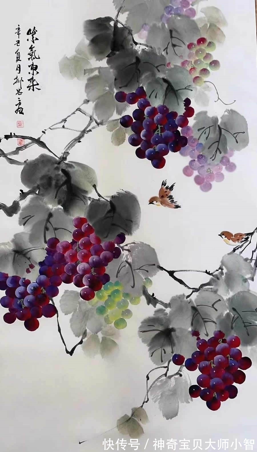 花鸟画家&郝思思:妙笔神韵,刻画入微,传承经典的美女花鸟画家