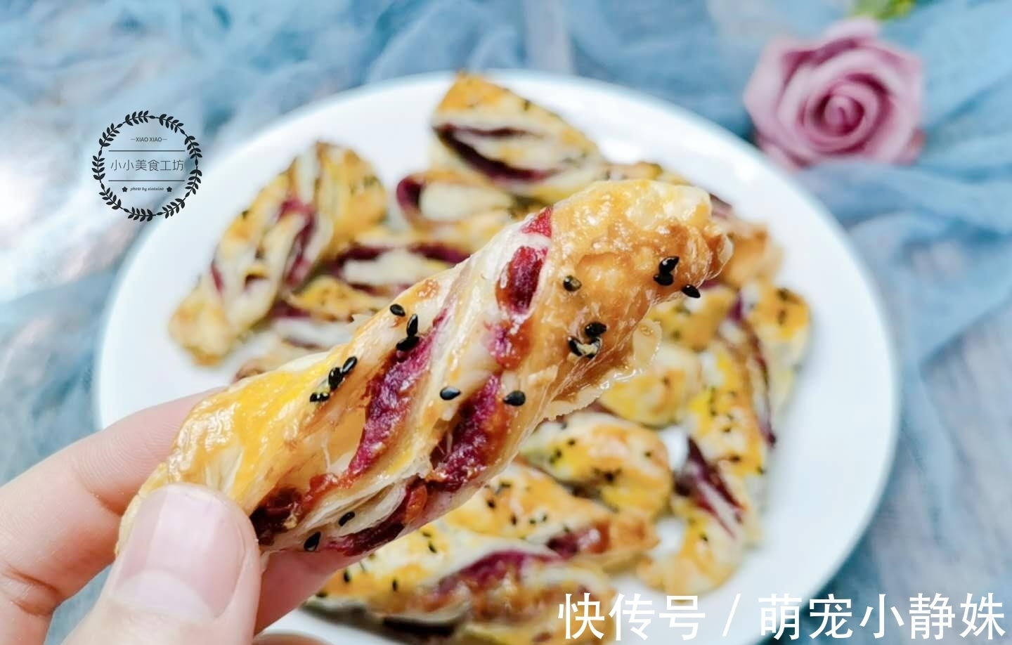 紫薯|2个紫薯2张手抓饼,教你做美味紫薯卷,无水无油,香甜酥脆真好吃