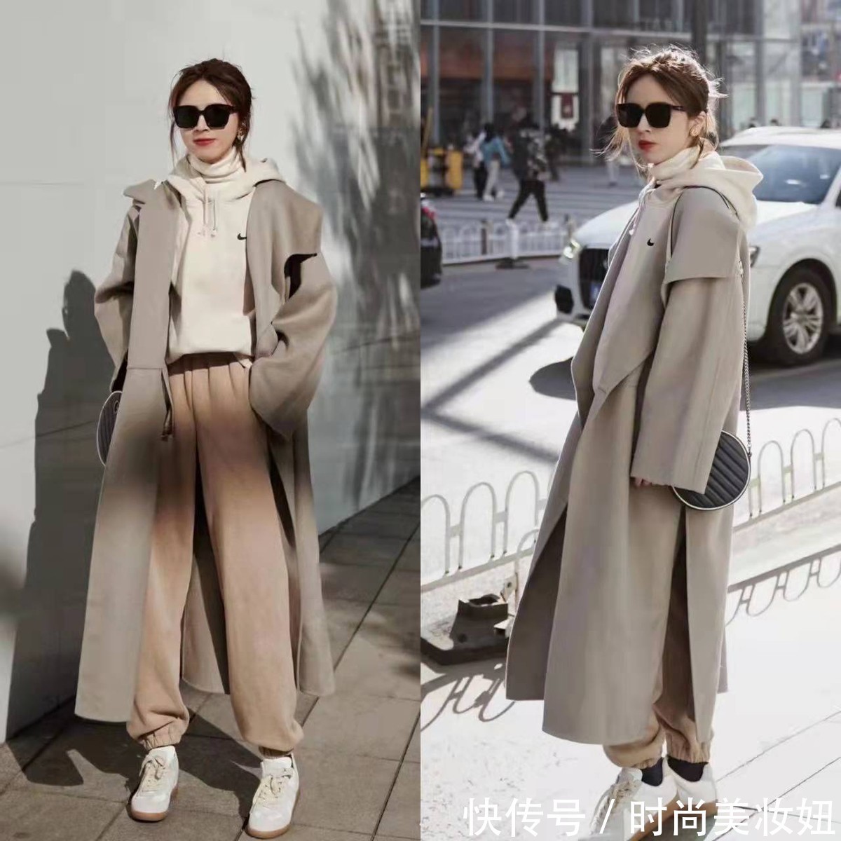 卫衣 这是我见过最减龄的“叠穿”公式,长大衣+卫衣,保暖又时髦