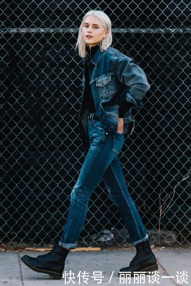 马丁靴的30个穿搭示范，可甜可盐，时髦炸了！