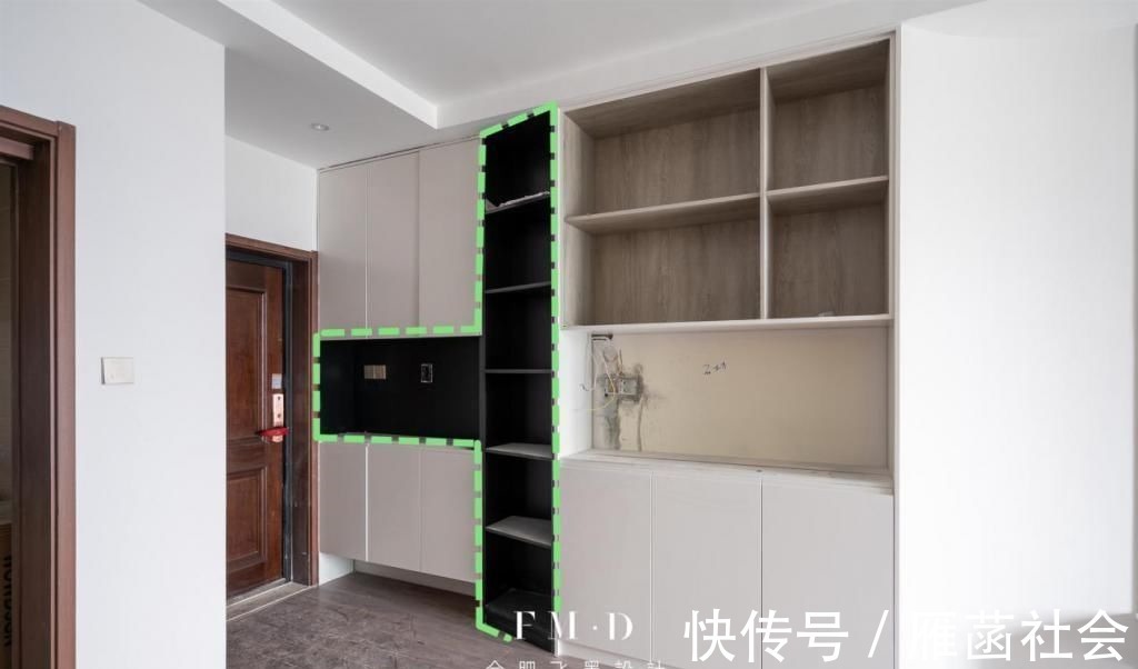 一体柜|决定了,玄关和餐厅就打一体柜,三段式收纳占地不到1㎡,实用
