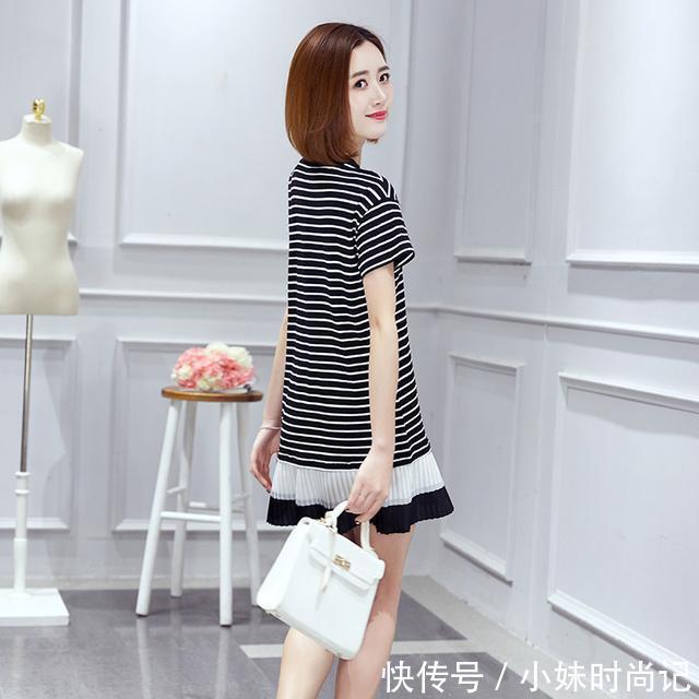 圆领|腹部偏大的胖mm,可以尝试较为宽松的裙子哦