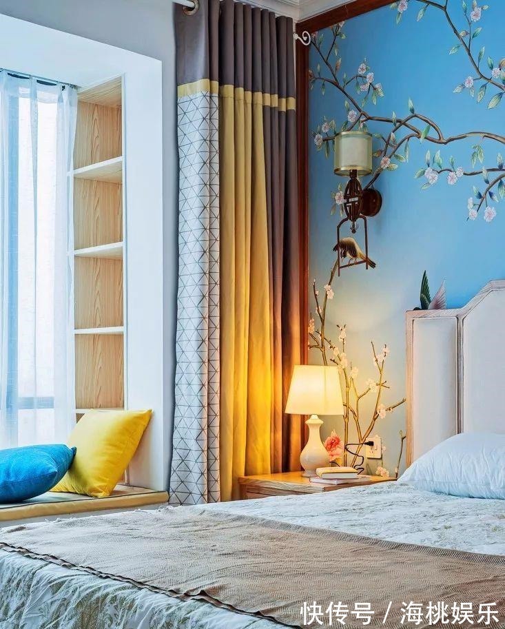 书房|135平四居室,原木中式风格,文化石电视墙,又增添了些野性美