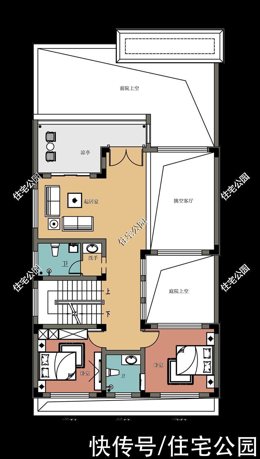 户型|15套挑空客厅户型,专为农村老百姓设计,2021年这样建房面子十足