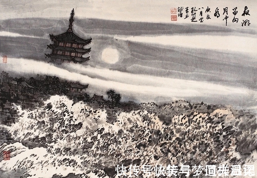 作品&他的国画作品，画面之中气势犹如千军万马，挥笔泼墨酣畅淋漓