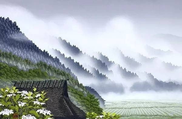 中国唐朝的斑斓山色水月之美