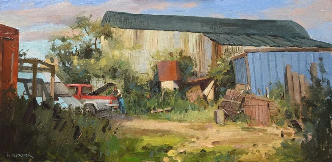 田园风光画@他用画笔,勾勒出一幅幅唯美动人的田园风光画