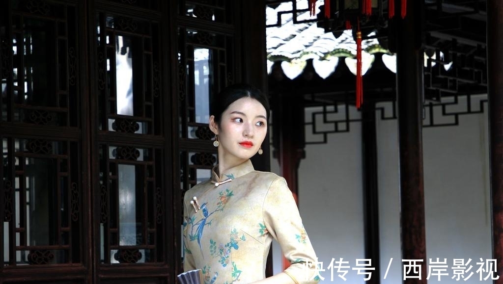 魅力|旗袍美女红唇雪肤优雅魅力