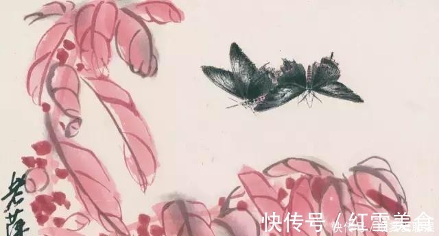 百花卷@把齐白石的草虫放大，这不是照片，这是白石老人的工笔草虫！