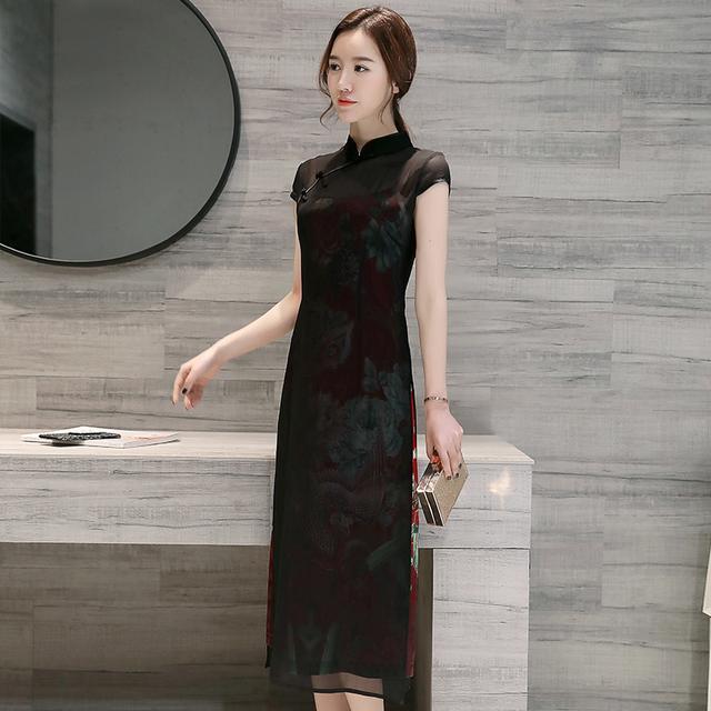 桑蚕丝|今年的改良版真丝旗袍裙好火啊,款款优雅高贵有质感