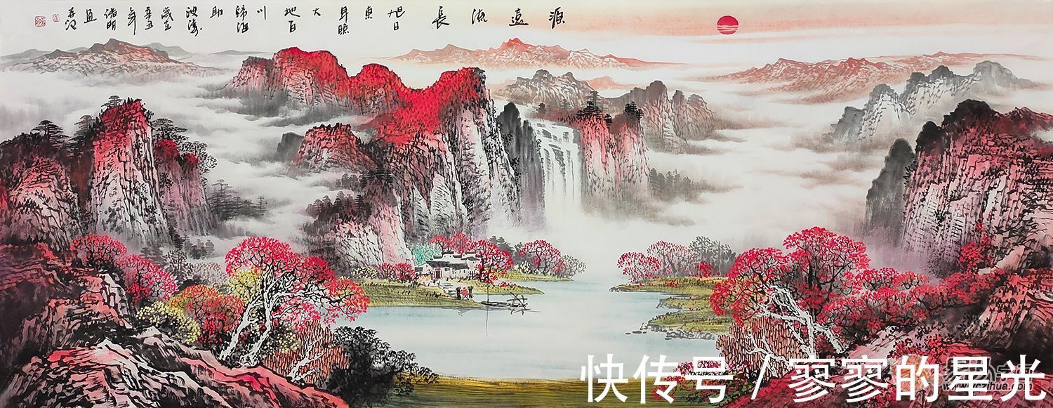山水画!诸明山水画 画面传神而秀雅 经典地再现了江南水乡的艺术美感
