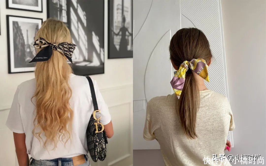 用细节为造型增加时髦感，夏季窄长丝巾的三种迷人搭配推荐