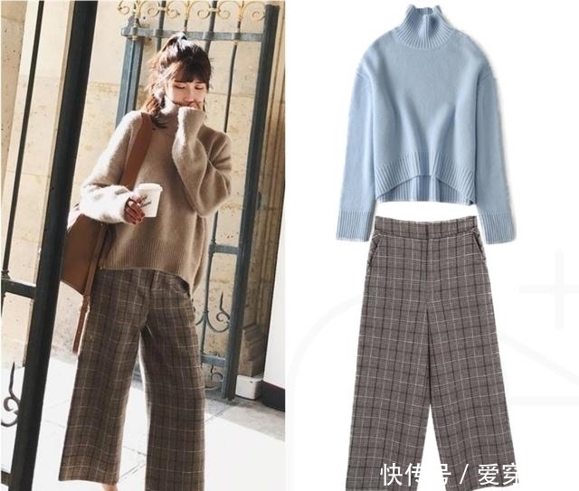 好看|秋冬怎么搭配才好看?毛衣+阔腿裤,内搭保暖,外穿时髦!