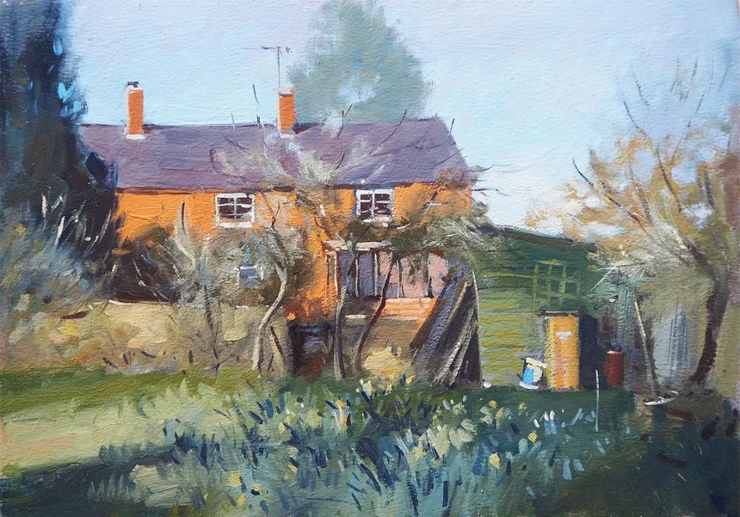 田园风光画@他用画笔,勾勒出一幅幅唯美动人的田园风光画