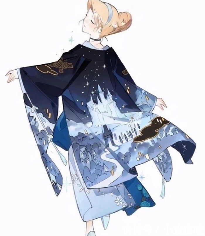 白雪公主|穿上和服的迪士尼公主,艾莎冰雪风格贴切,白雪朴素却不简单