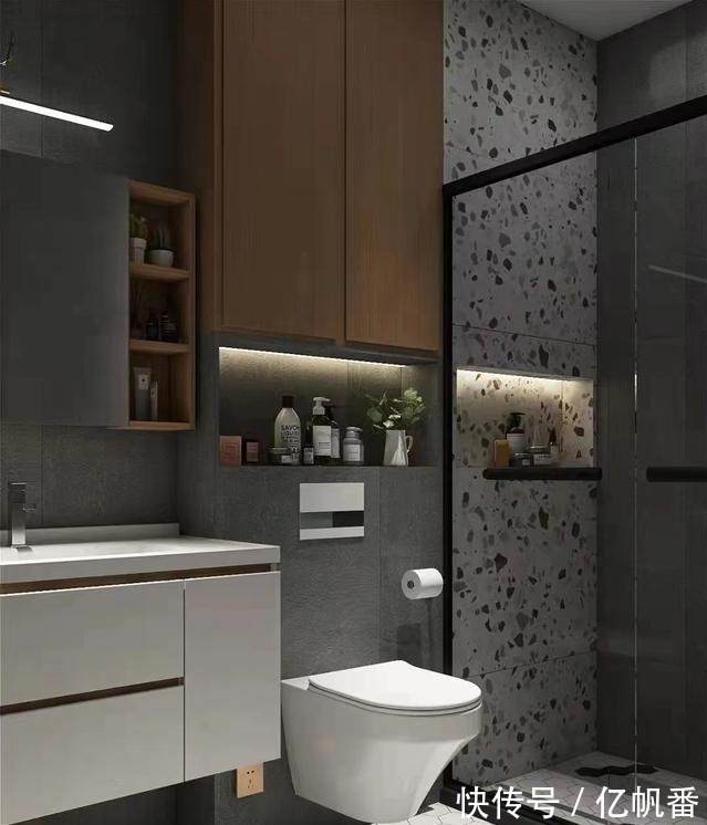 木板|不用花3千买储物柜,把卫生间墙做壁龛,颜值高,好用到爆