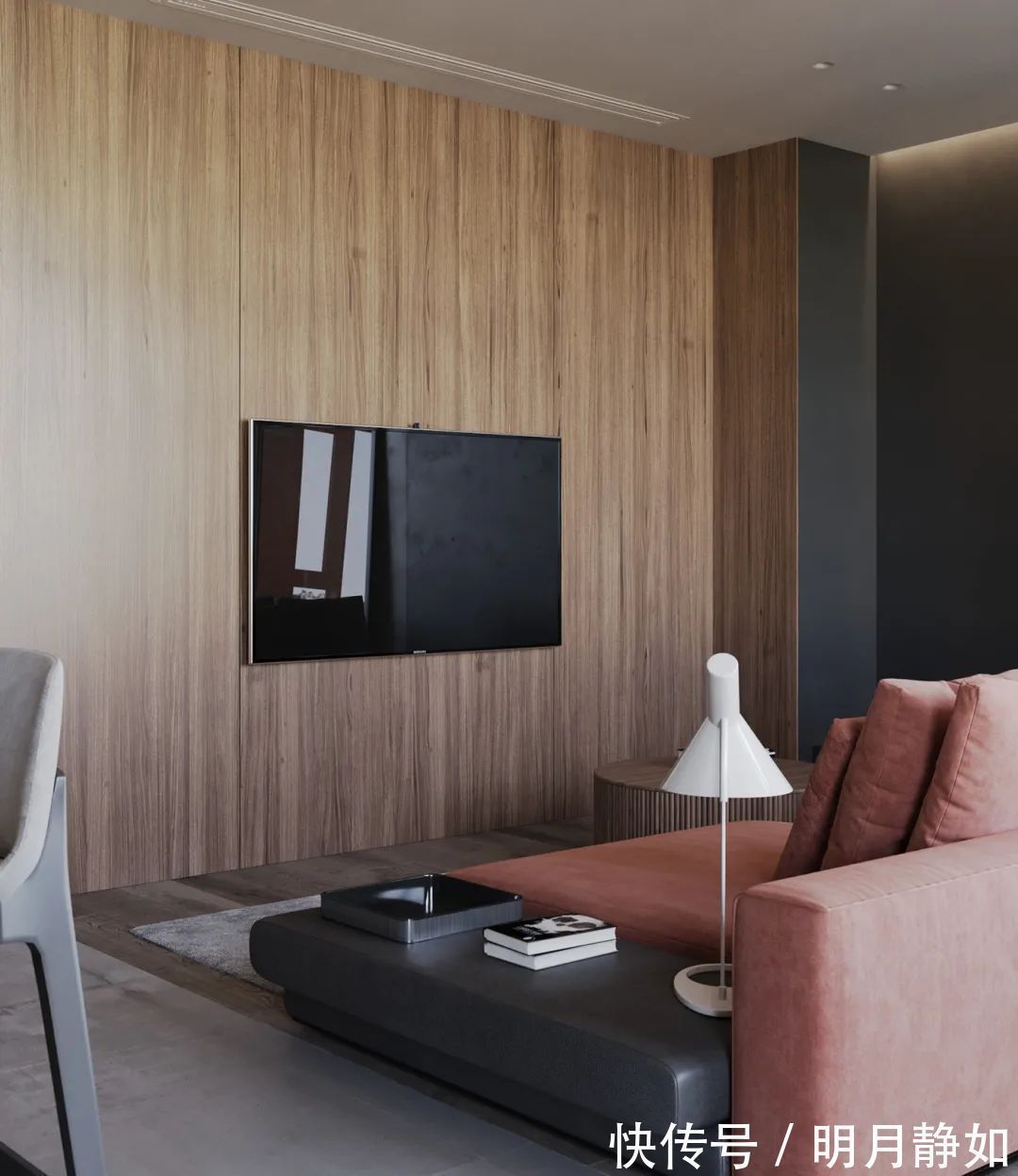 深灰色|180㎡现代简约,满屋的高级灰,橘粉色的点缀,低调时尚好高级