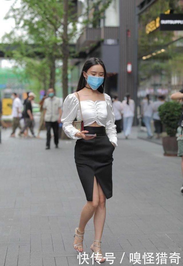 搭配|街拍美女:公主裙搭配西装外套,美丽大方的时尚,气质更加迷人