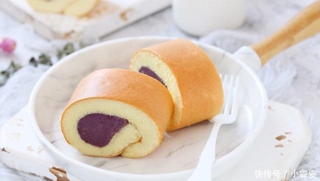 香芋紫薯馅|烘焙必做的一款蛋糕卷,细腻光滑不开裂,无添加比外面卖的好百倍