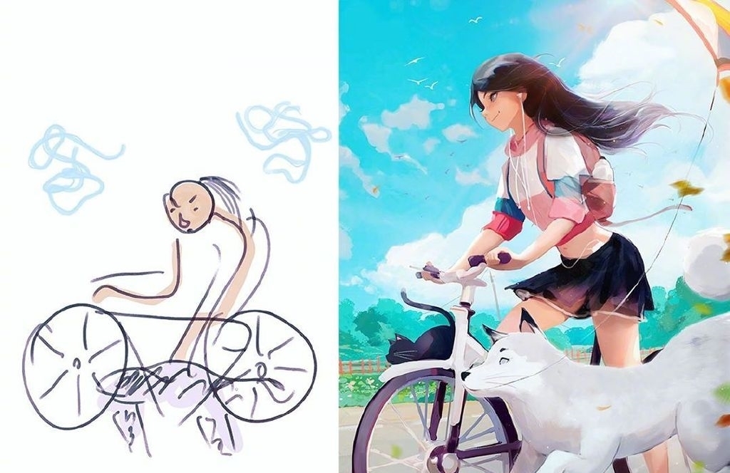 狐狸|都说画师是魔术师,看到这位儿子改母亲的涂鸦我信了