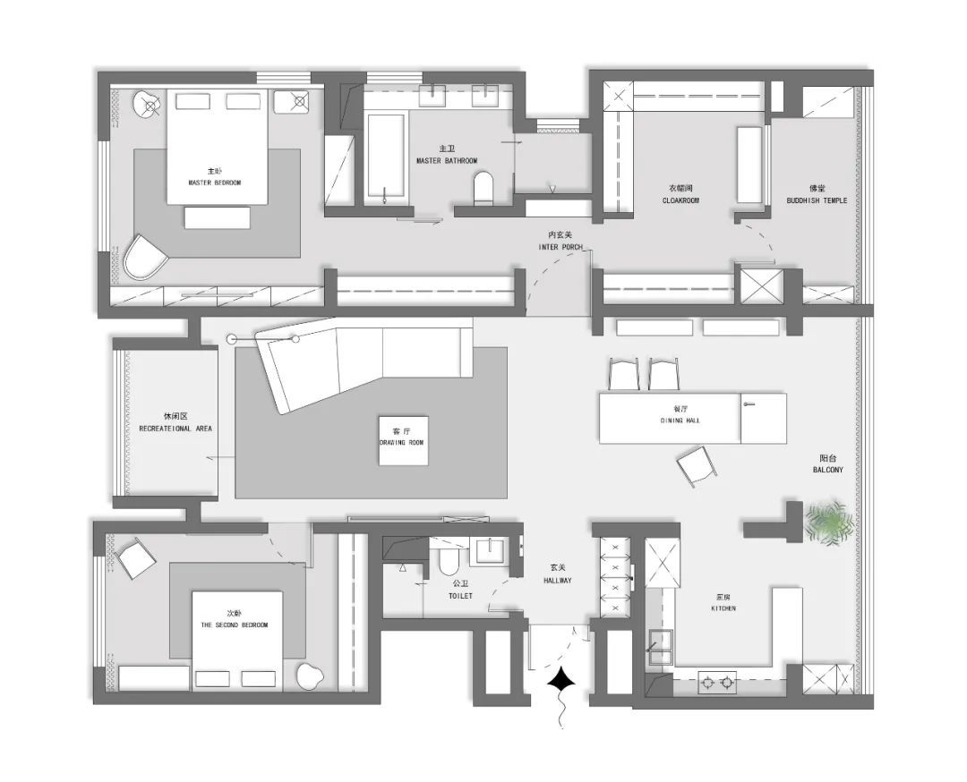 高级灰|230㎡极简高级灰,连天花板都刷成灰色,设计效果很独特