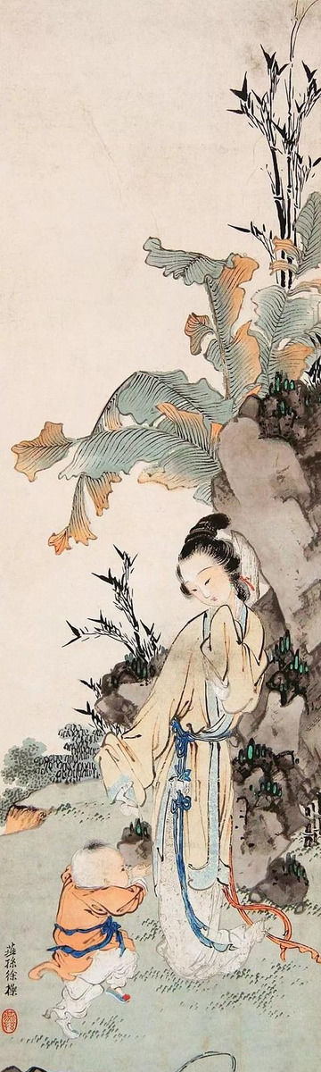 曾经比张大千出名|他和张大千的仕女画,你更喜欢哪个?