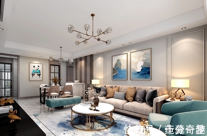 实用|130㎡现代轻奢完工,比样板间还漂亮,多功能电视墙超实用,满分!