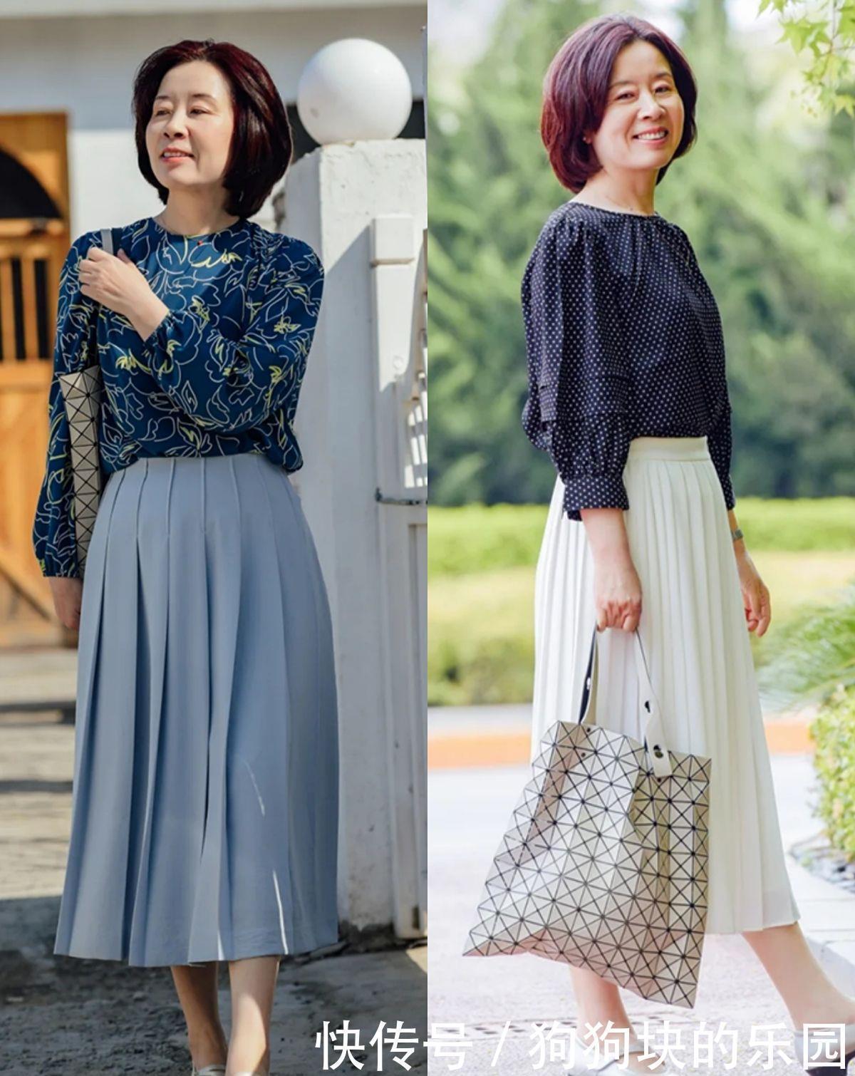 博主 女人年过50会打扮才优雅,这位博主的裙装搭配,简约舒适显气质
