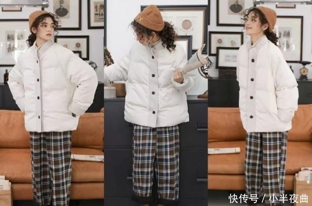 白色|短棉衣+休闲裤,是2018年小个子最流行的穿搭,太显高了!