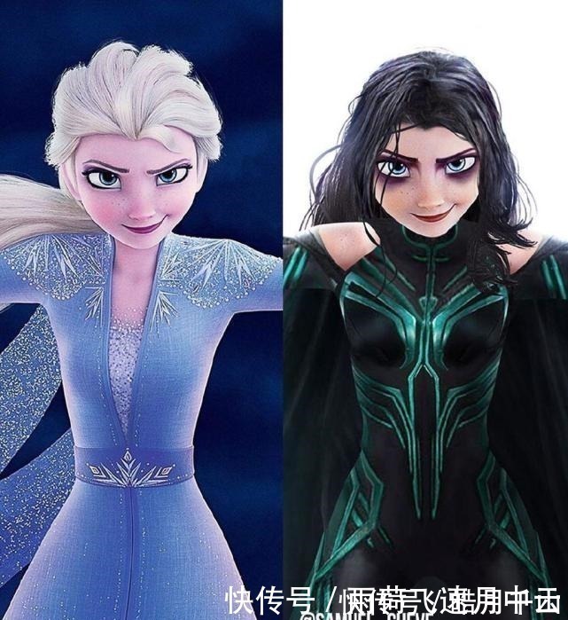 艾莎|当《冰雪奇缘》遇上《复仇者联盟》，艾莎变身“惊奇队长”无压力！