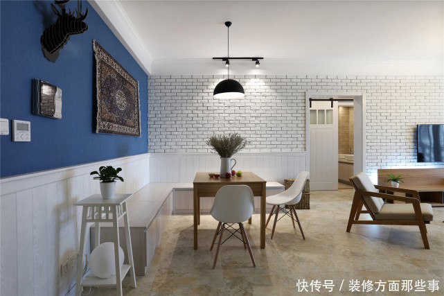 二居室|105平蓝白地中海二居室,让人放松身心,沉浸其中